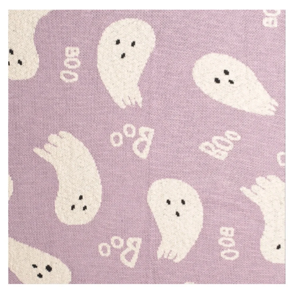 Spooky Night Halloween Blanket throw! Lavender and white!